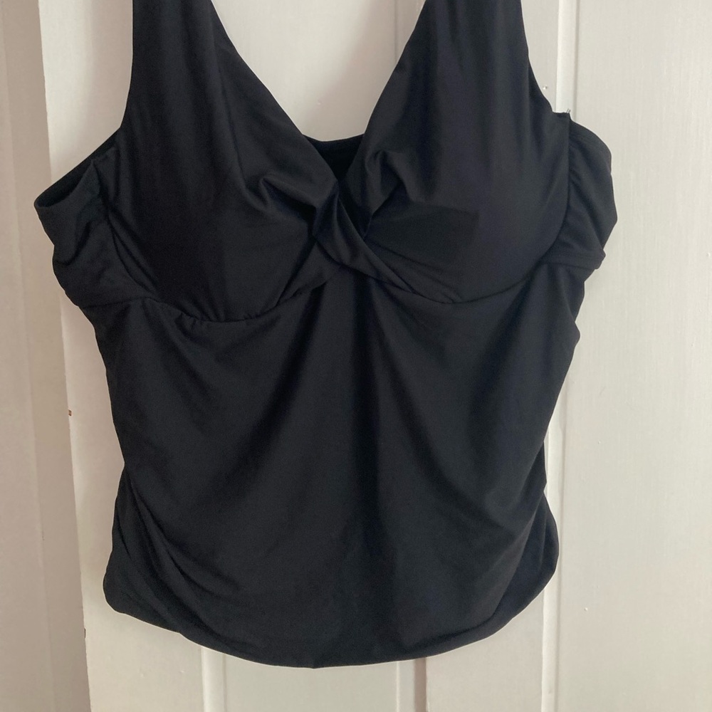 Apt. 9 Black Tie Front Sleeveless Swim Bodysuit